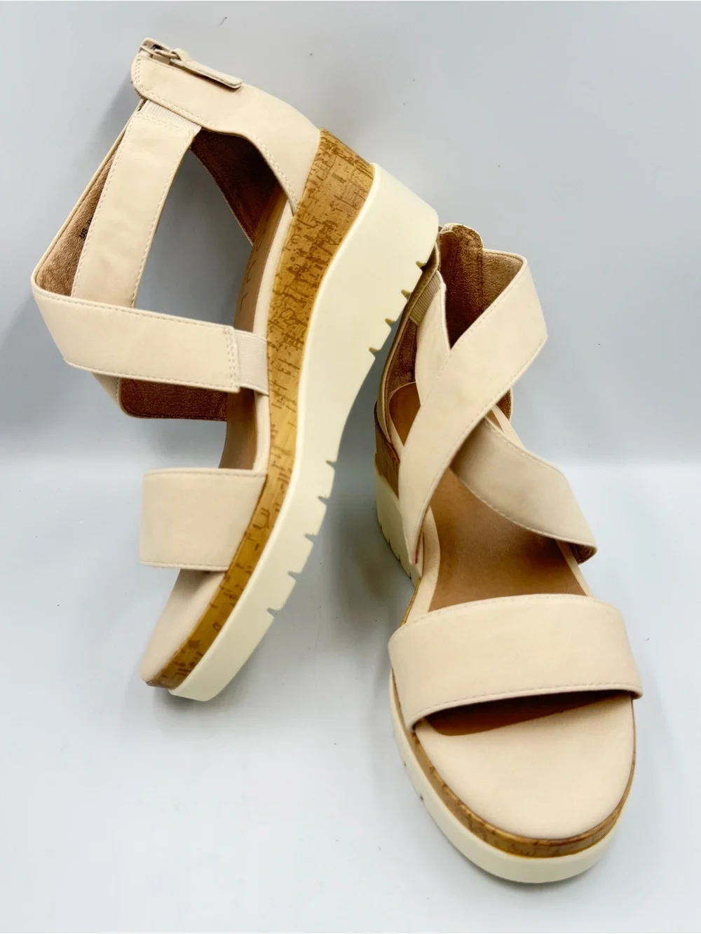 Soul Naturalizer Goodtimes Wedge Criss Cross Straps Womens 7.5W Back Zip